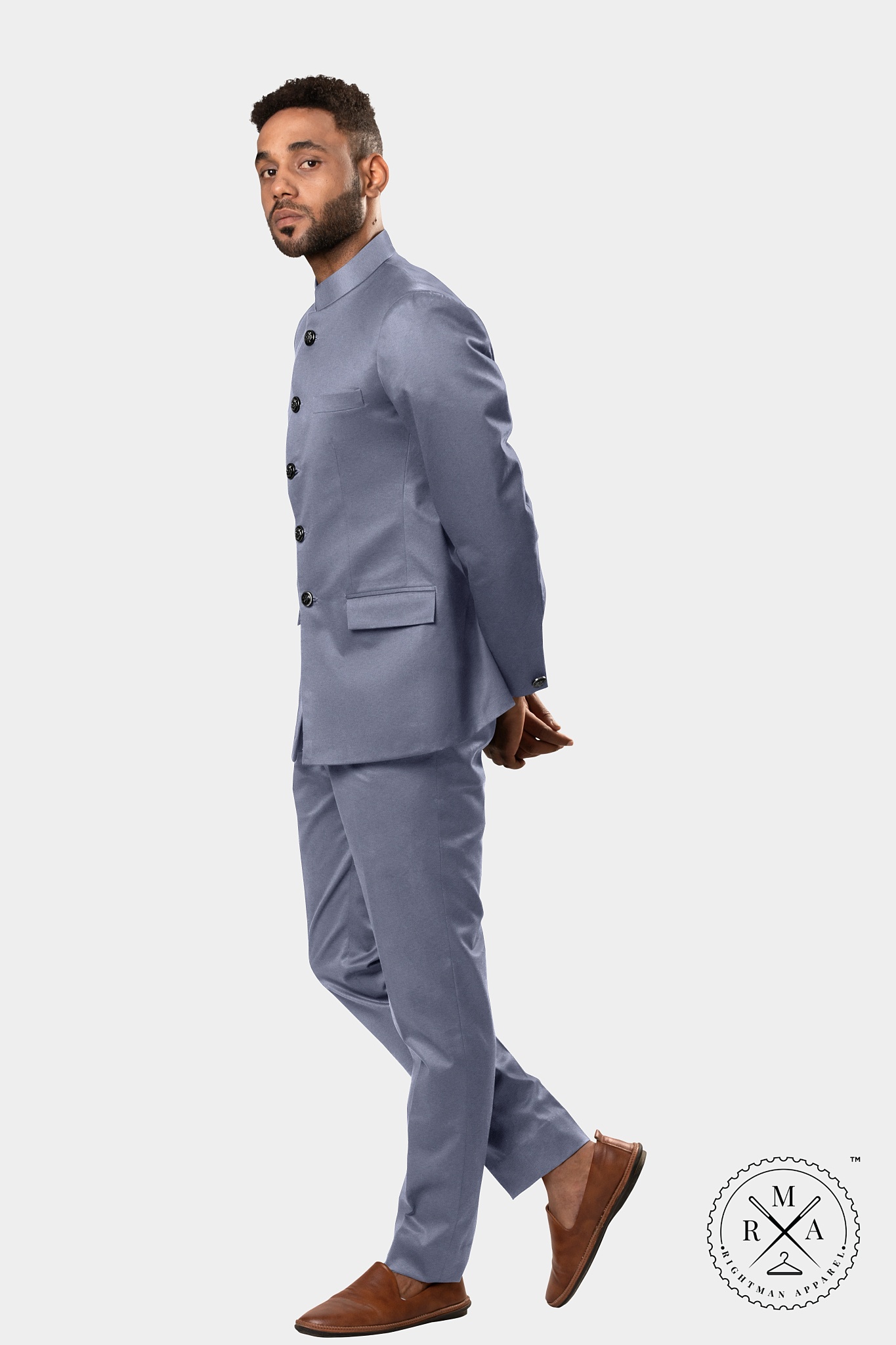 Elegant Grey Velvet Jodhpuri Suit SU293